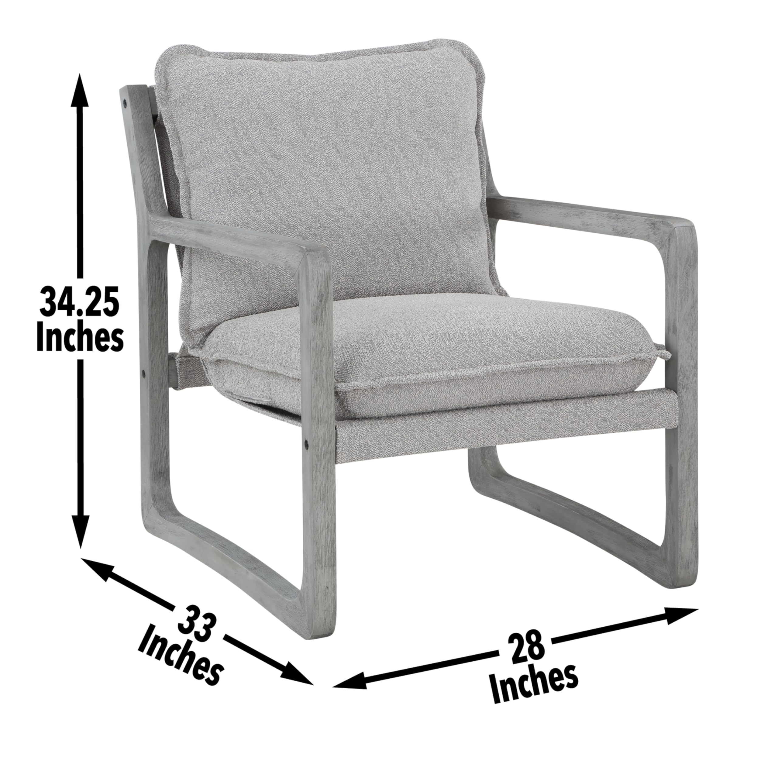 Steve Silver Company Kai Accent Chair, Gray, Rustic, Solid Asian And Birch Hardwoods, Set Of 2 Chairs