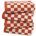 Jacquotha Checkered Hand Towels (13x29 Inches) - Kitchen Hand Towels Pack of 4, Absorbent Cotton Towel for Bathroom Hand Face Gy