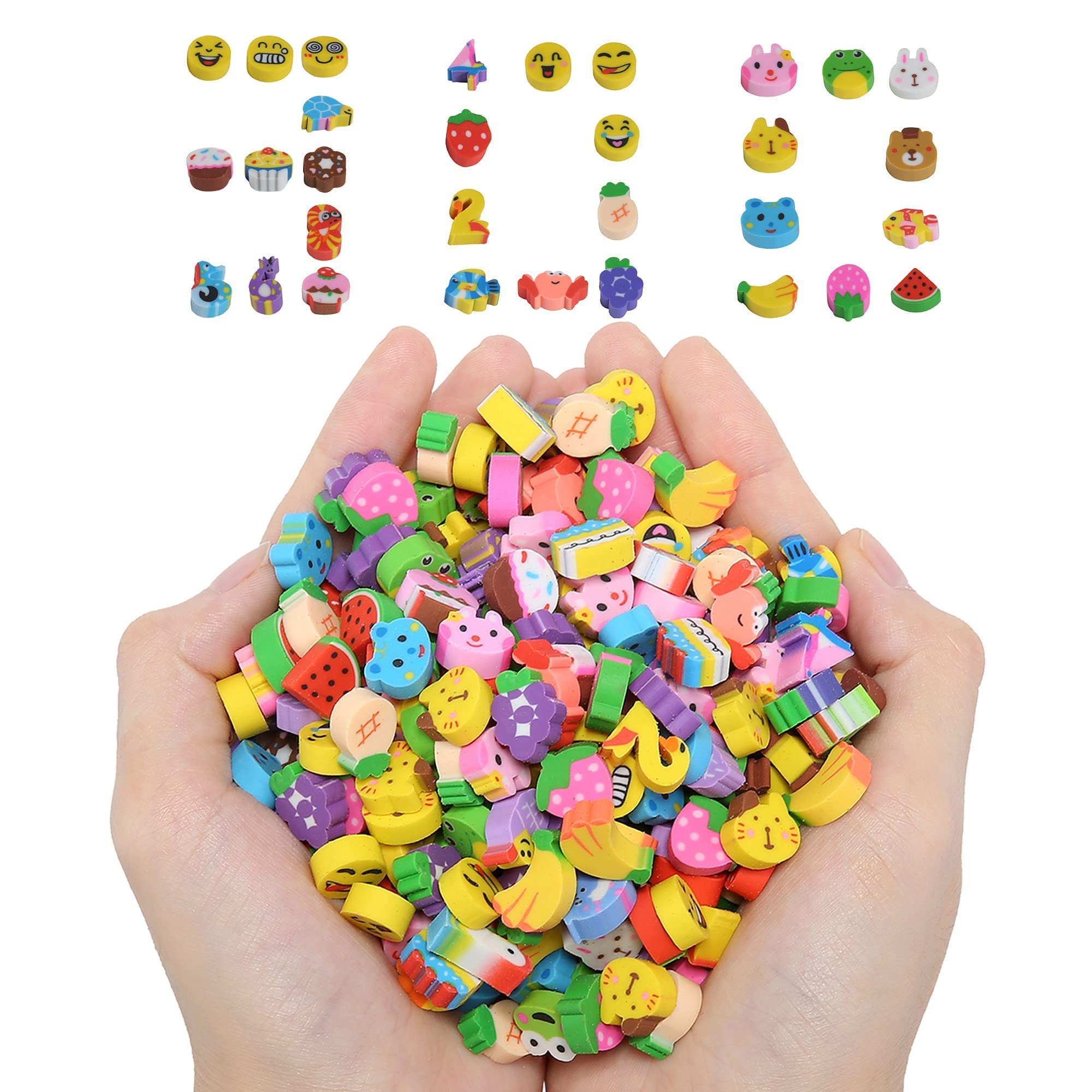 300Pcs Mini Cute Pencil Erasers For Kids