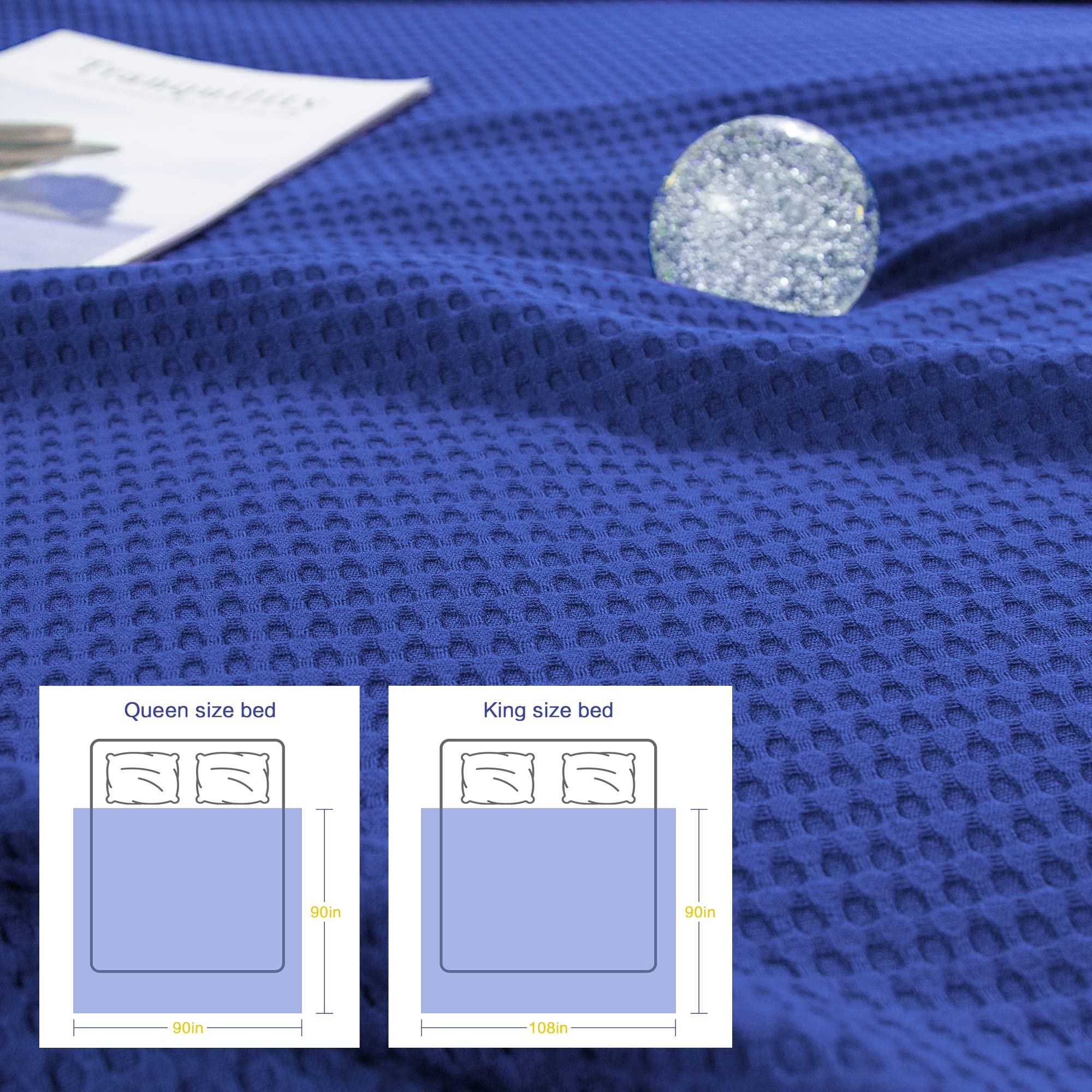 Amyhomie Cooling Blanket Twin Size, 100% Rayon Derived From Bamboo, Cool Summer Blanket For Hot Sleepers Soft Comfy Waffle Light