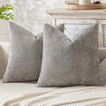Miulee Pack Of 2 Light Gray Decorative Pillow Covers 20X20 Inch Soft Chenille Couch Throw Pillows Farmhouse Cushion Covers For H