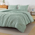 Andency Sage Green California King Comforter Set, Boho Soft Fluffy Warm Lightweight Bedding Comforter Sets, 3 Pieces Light Green