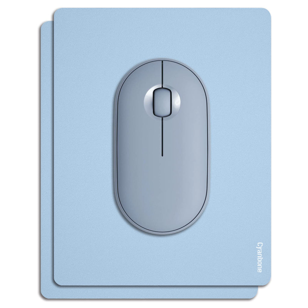 Cyanbone Mini Mouse Pad Small Size 2 Pack, Portable Mouse Pad Blue For Laptop, Travel Mousepad Cute With Non Slip Rubber Base Fo