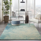 Nourison Passion Navy/Light Blue 3'9'' X 5'9'' Area-Rug, Modern, Abstract, Easy-Cleaning, Non Shedding, Bed Room, Living Room, D
