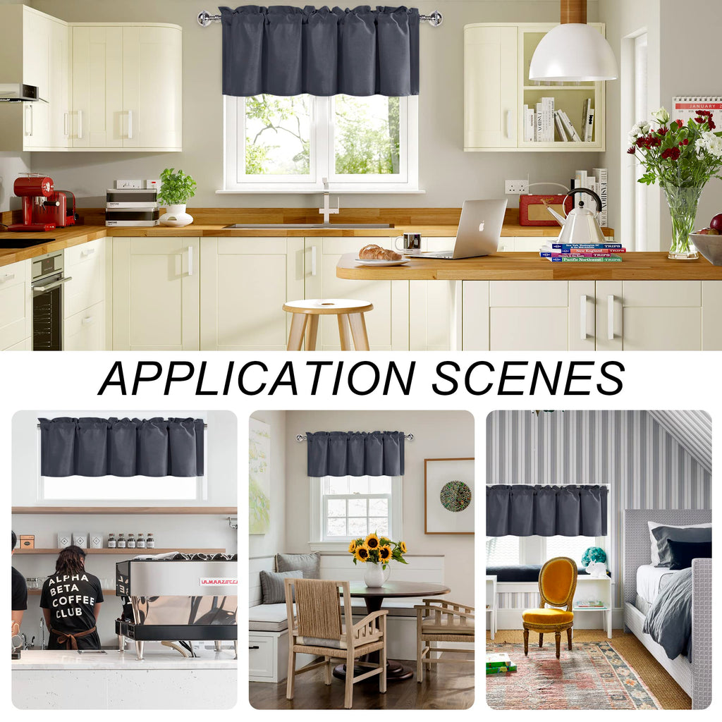 Dwcn Kitchen Curtains Valance For Windows, Bathroom/Basement Curtains For Windows, 18 Inch Short Curtains For Small Window - 1 P