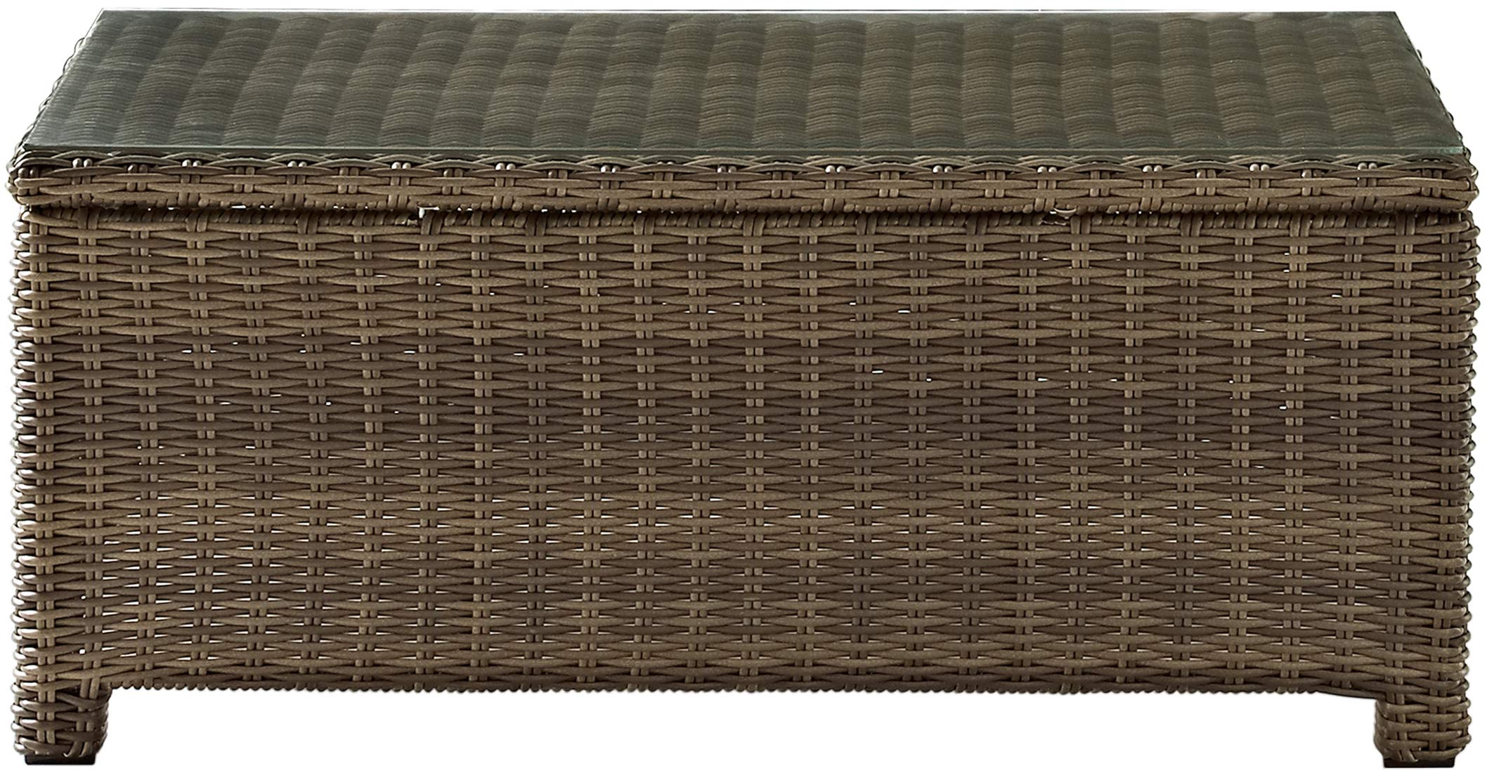 Crosley Furniture Bradenton All Weather Rattan Wicker Outdoor Coffee Table For Patio, Deck, Porch, Brown