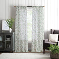 Martha Stewart Sheer Curtains Floral Botanical Kensington Flower Garden Rod Pocket Window Curtain Panel Pair, 95, Multi Green