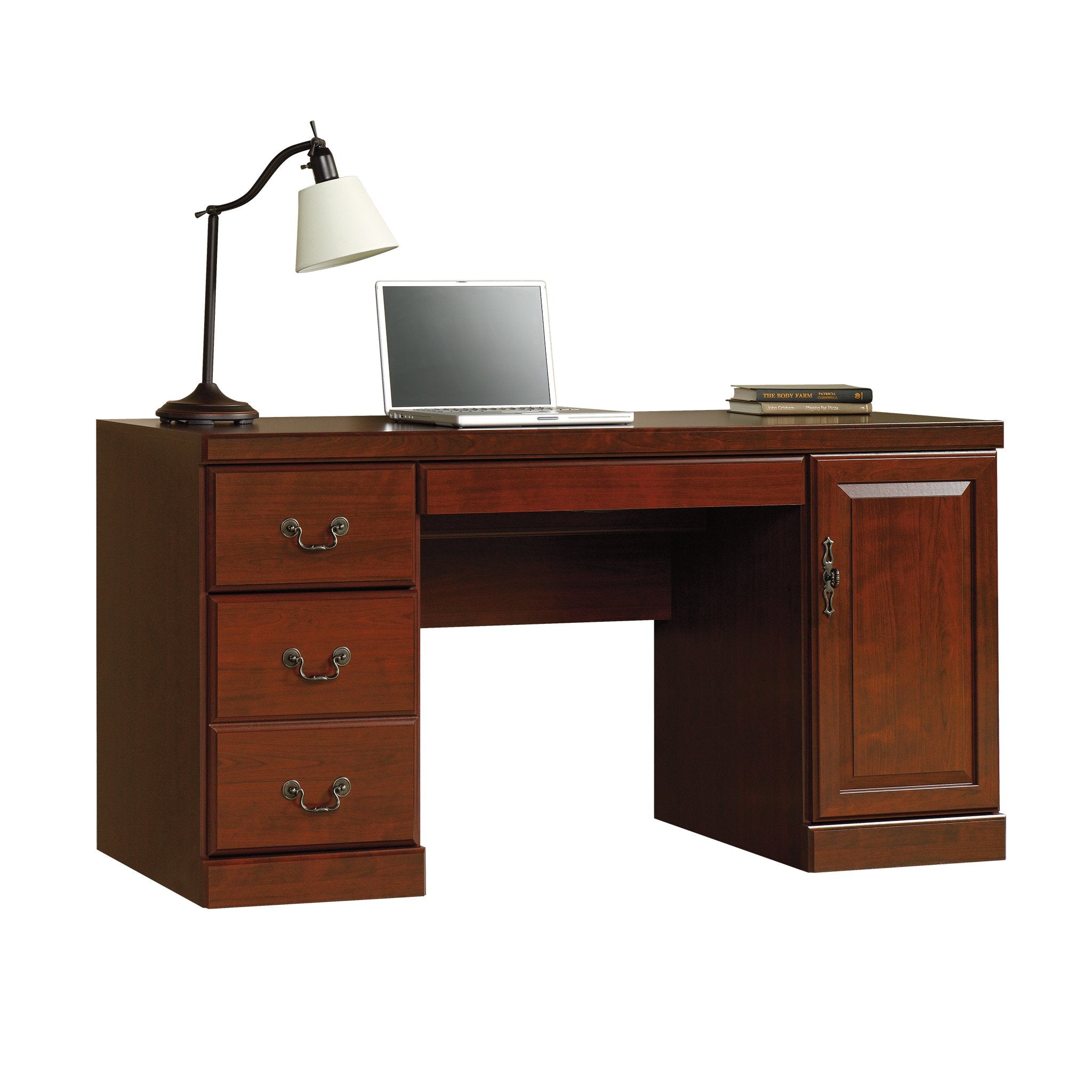Sauder 404944 Heritage Hill Computer Credenza, Classic Cherry finish, L: 59.13 x W: 20.47 x H: 30.16