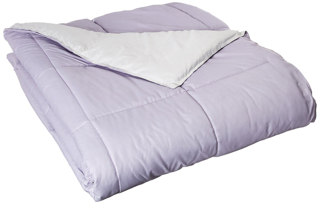 Modern Threads Down Alternative Microfiber Quilted Reversible Comforter & Duvet Insert - Soft, Comfortable Alternative To Goose Down - Bedding For All Seasons Amethyst/Silver King