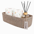 Zenlyzoo Toilet Paper Basket for Toilet Tank, Oatmeal, 1 Pack