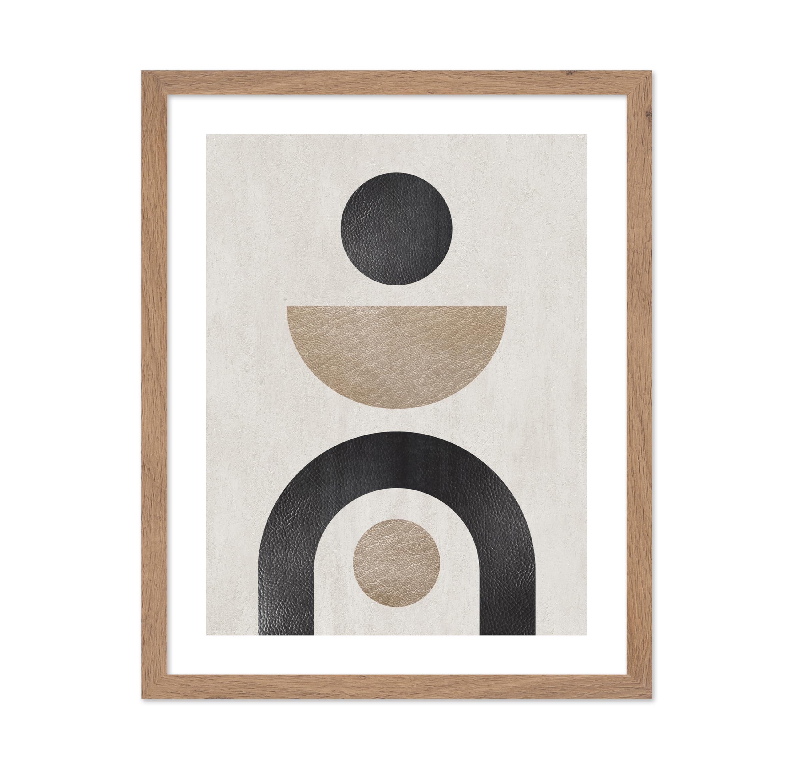 Poster Master Vintage Minimalist Poster - Retro Abstract Print - Geometric Shapes, Black & Beige Circles, Aesthetic - Gift for A
