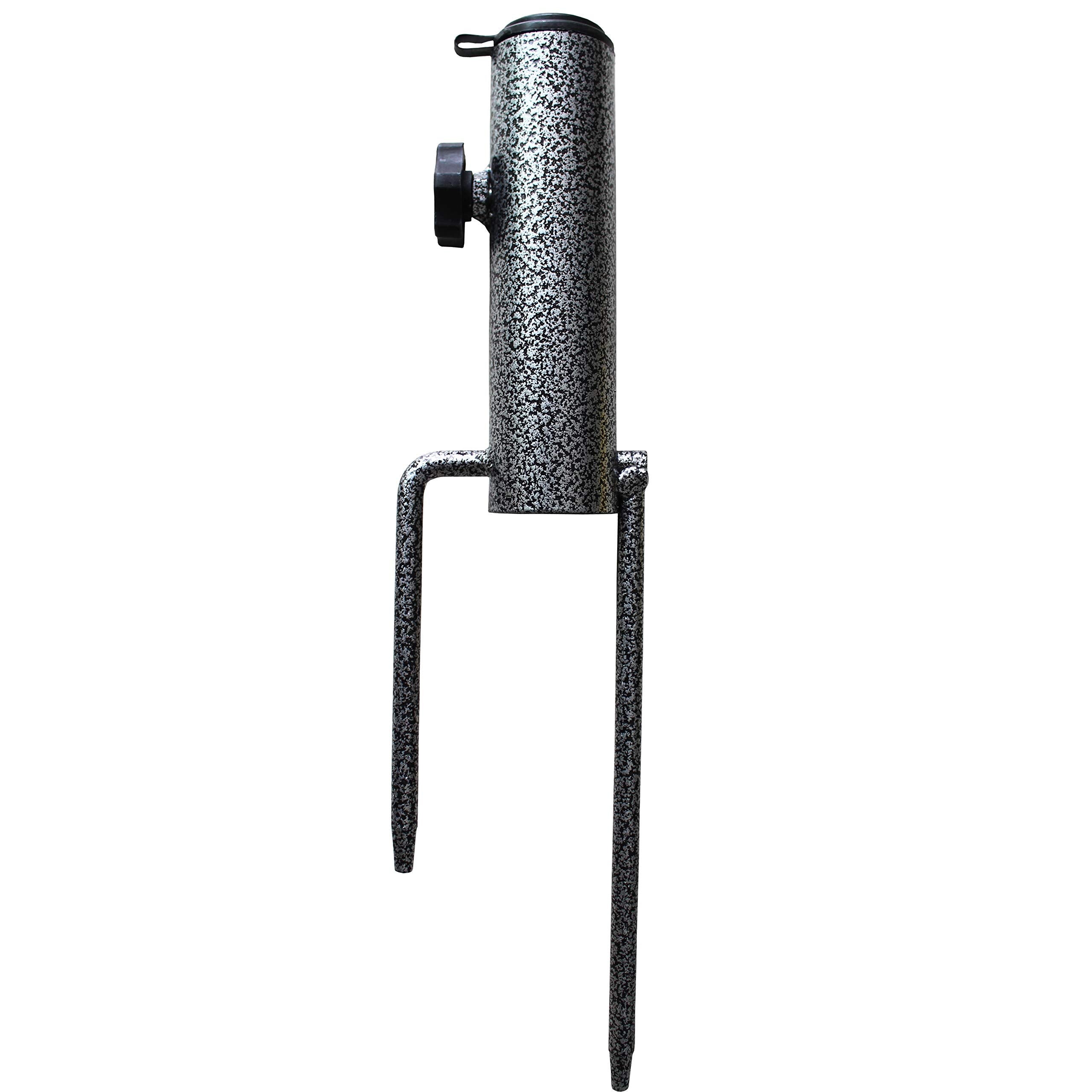 Ammsun Patio Umbrella Steel Anchor Beach Umbrella Heavy Duty Metal Ground Grass Auger Holder Stands Base With Two Forks Ideal Fo