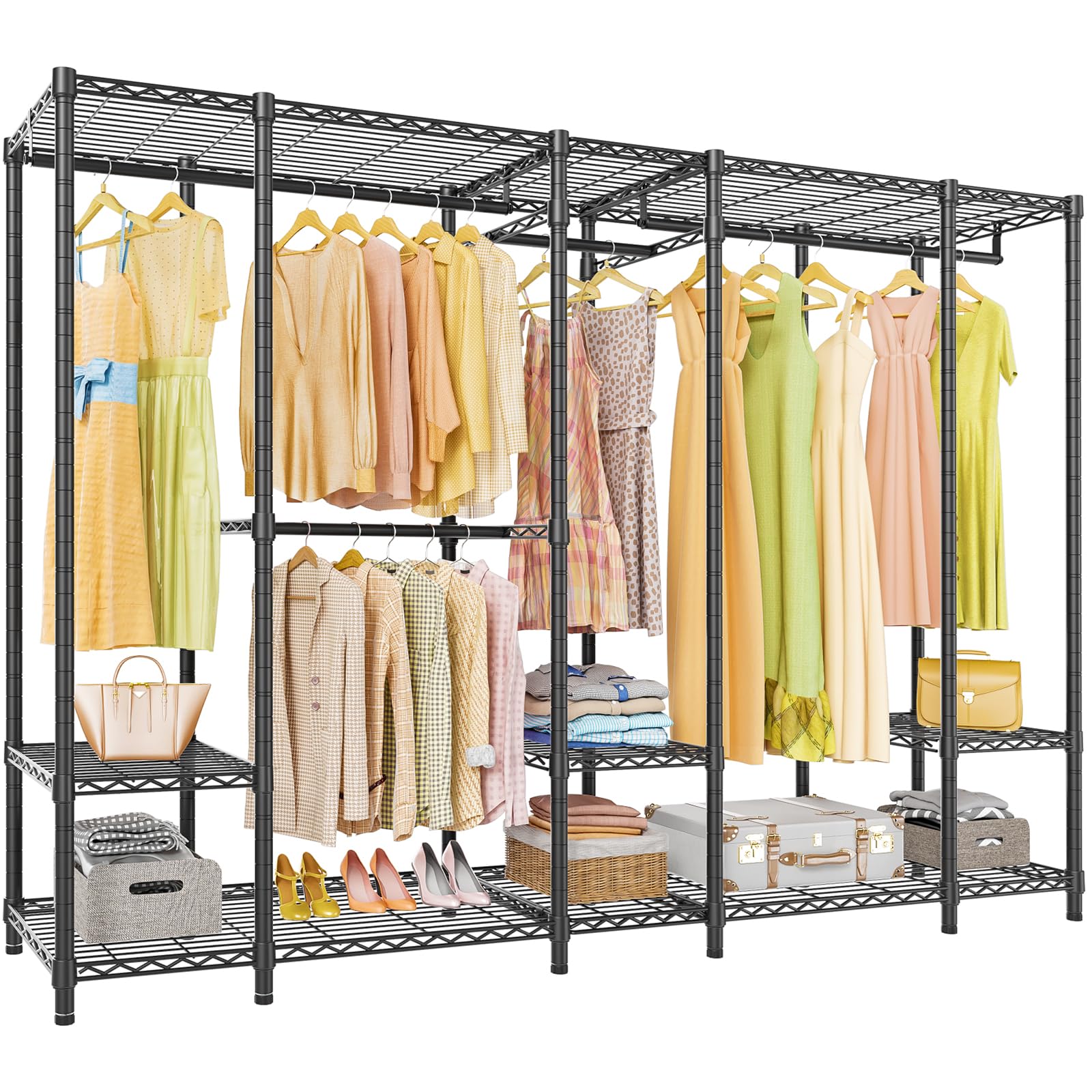 VIPEK V50i Extra Large Portable Closet Rack Bedroom Armoire Freestanding Wardrobe Closet, Heavy Duty Clothes Rack Multi-Function