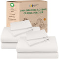 California Design Den 2-Pack King Size Sheets Set - 100% Organic Cotton Bedsheets, Crisp and Breathable Percale Feel, Deep Pocke