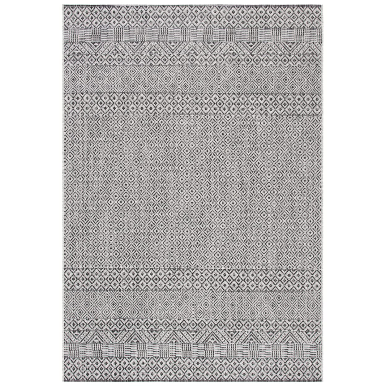 Safavieh Courtyard Collection 2' X 3'7' Grey/Black Cy8235 Indoor/ Outside Waterproof Easy Cleansingpatio Backyard Mudroom Accent Mat