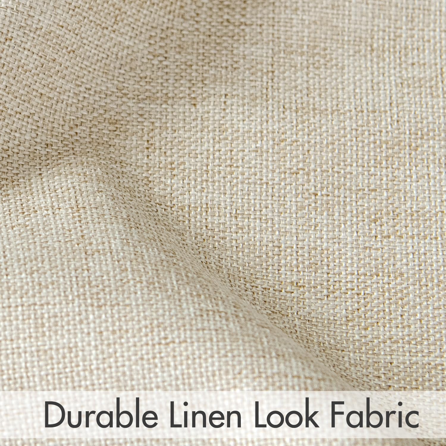Miulee 100% Blackout Linen Curtains 108 Inches Long 2 Panels Back Tab Bedroom Drapes Living Room Black Out Window Treatments Thermal Insulated Room Darkening Rod Pocket, Natural Cream Beige