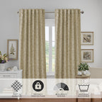 Elrene Home Fashions Mia Jacquard Scroll Blackout Window Curtain, 52'' X 84'' (1 Panel), Natural