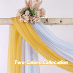 Donren Amber Yellow Sheer Curtains Sheer Curtains Scarf Home Decoration - Semi Voile Scarf Valance For Wedding (1 Pack,W 52 X L