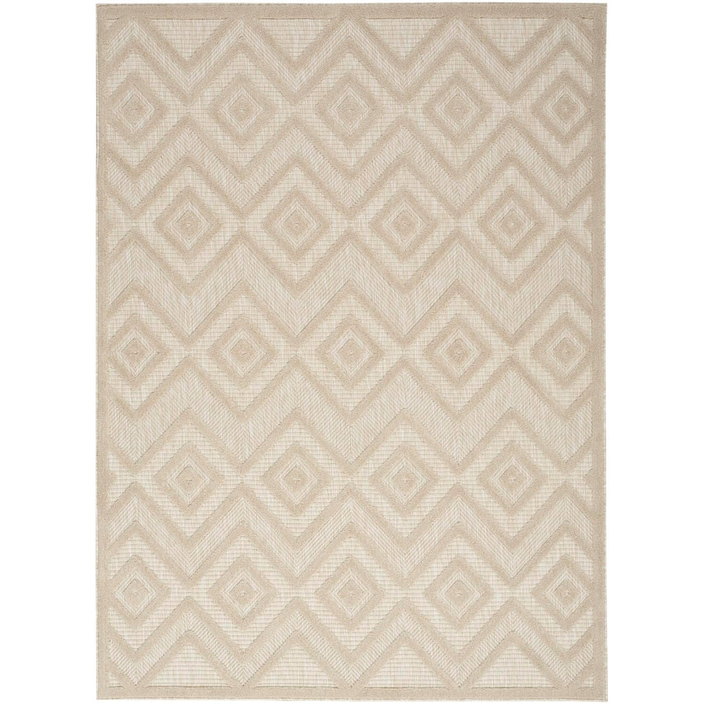 Nourison Versatile Indoor/Outdoor Cream 5' X 7' Area Rug, Easy Cleaning, Non Shedding, Bed Room, Living Room, Dining Room, Backyard, Deck, Patio (5X7)