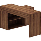 LYS L-Shape Workstation with Cabinet, Walnut