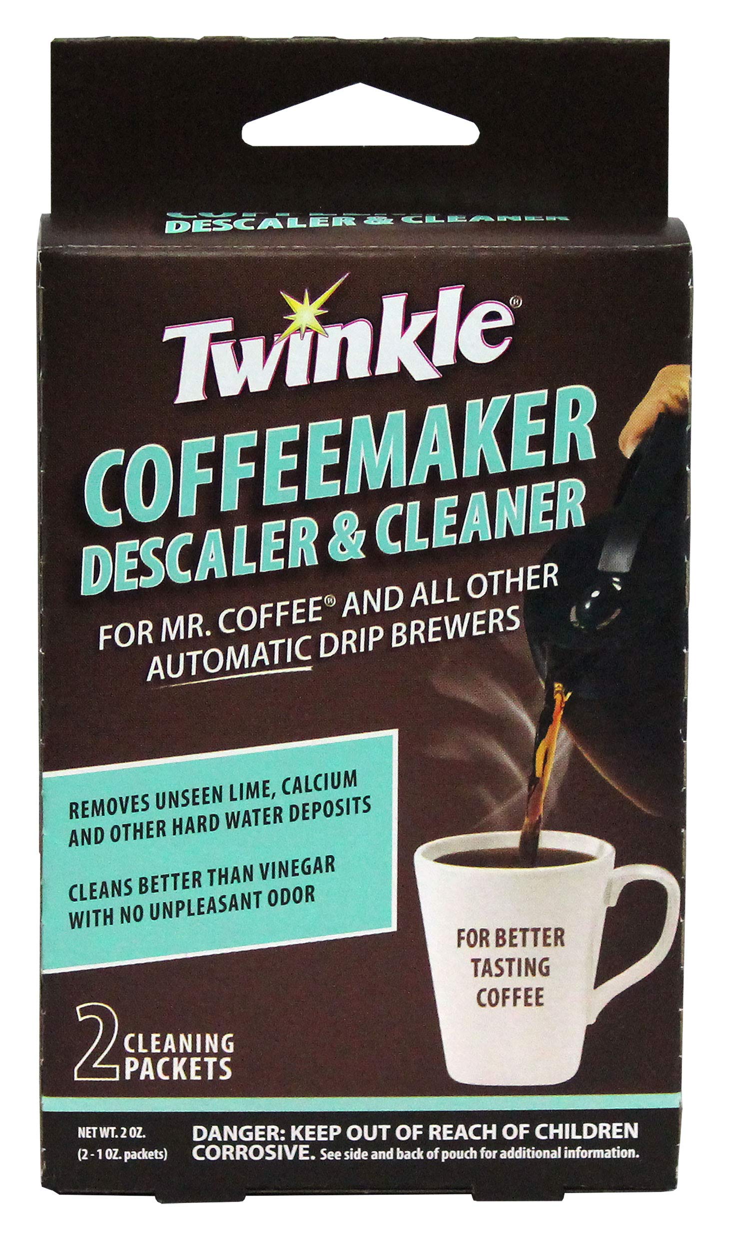 Twinkle Coffeemaker Cleaner & Descaler - Compatible with Mr. Coffee & All Automatic Drip Units (Pack of 2)