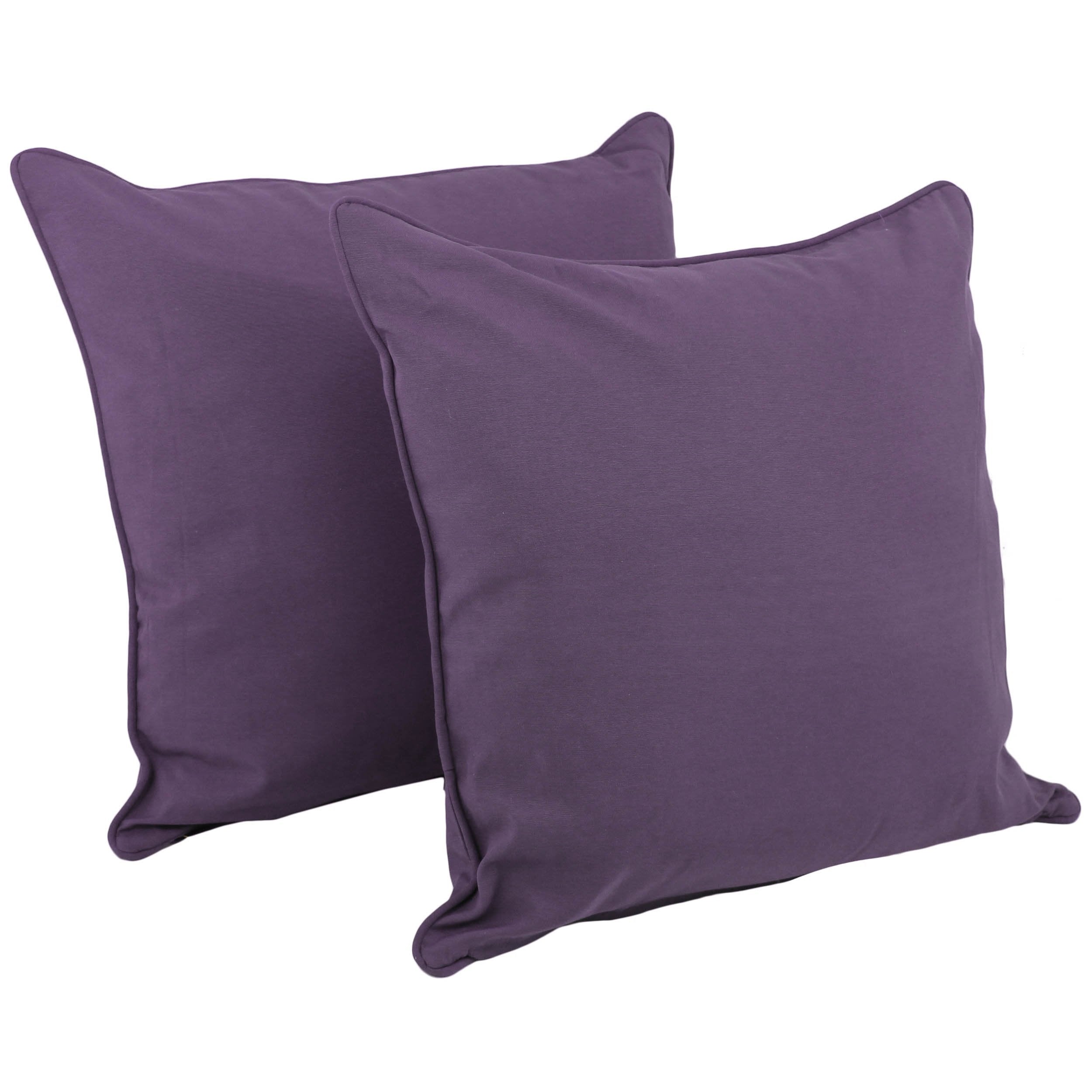 Blazing Needles Corded Twill Floor Pillows (Set of 2), 25&quot;, Grape