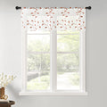 Mrtrees Sheer Christmas Curtain Valance, 2 Panels Voile Leaves Embroidered Valance Curtains Rod Pocket, 54X16 Inches Short Windo