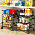 3Tier PullOut Rolling Pantry Floor Organizer and Storage Cart with Wheels