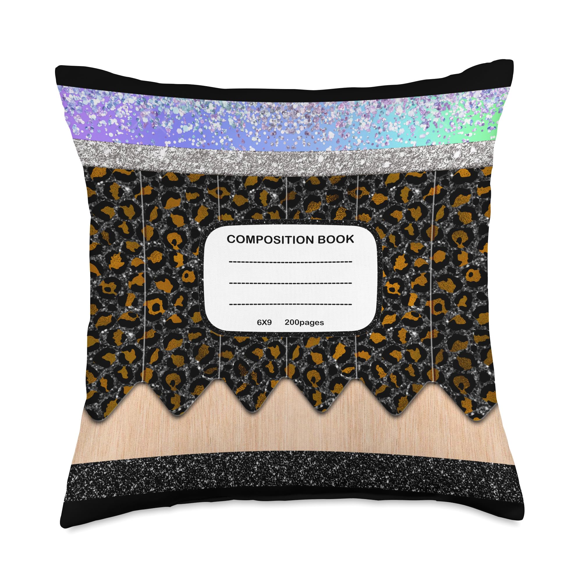 Ebony Fuller Shopp Composition Notebook Back to School Men Women Kid Boys Girls Throw Pillow, 18x18, Multicolor