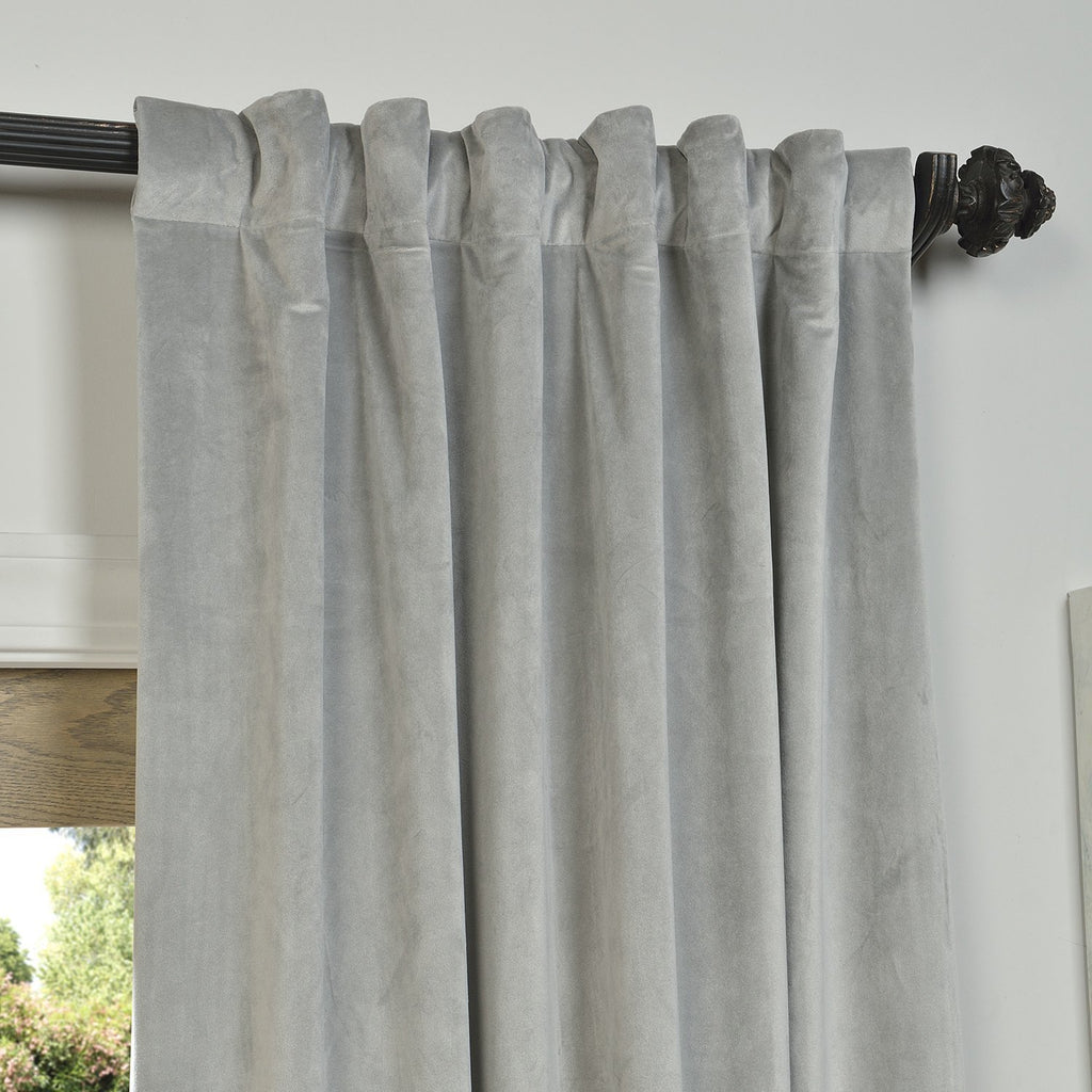 Hpd Half Price Drapes Signature Velvet Thermal Blackout Curtains For Living Room 84 Inch Long (1 Panel) Rod Pocket Insulated Blackout Curtains For Bedroom Window Curtains, 50W X 84L, Silver Grey