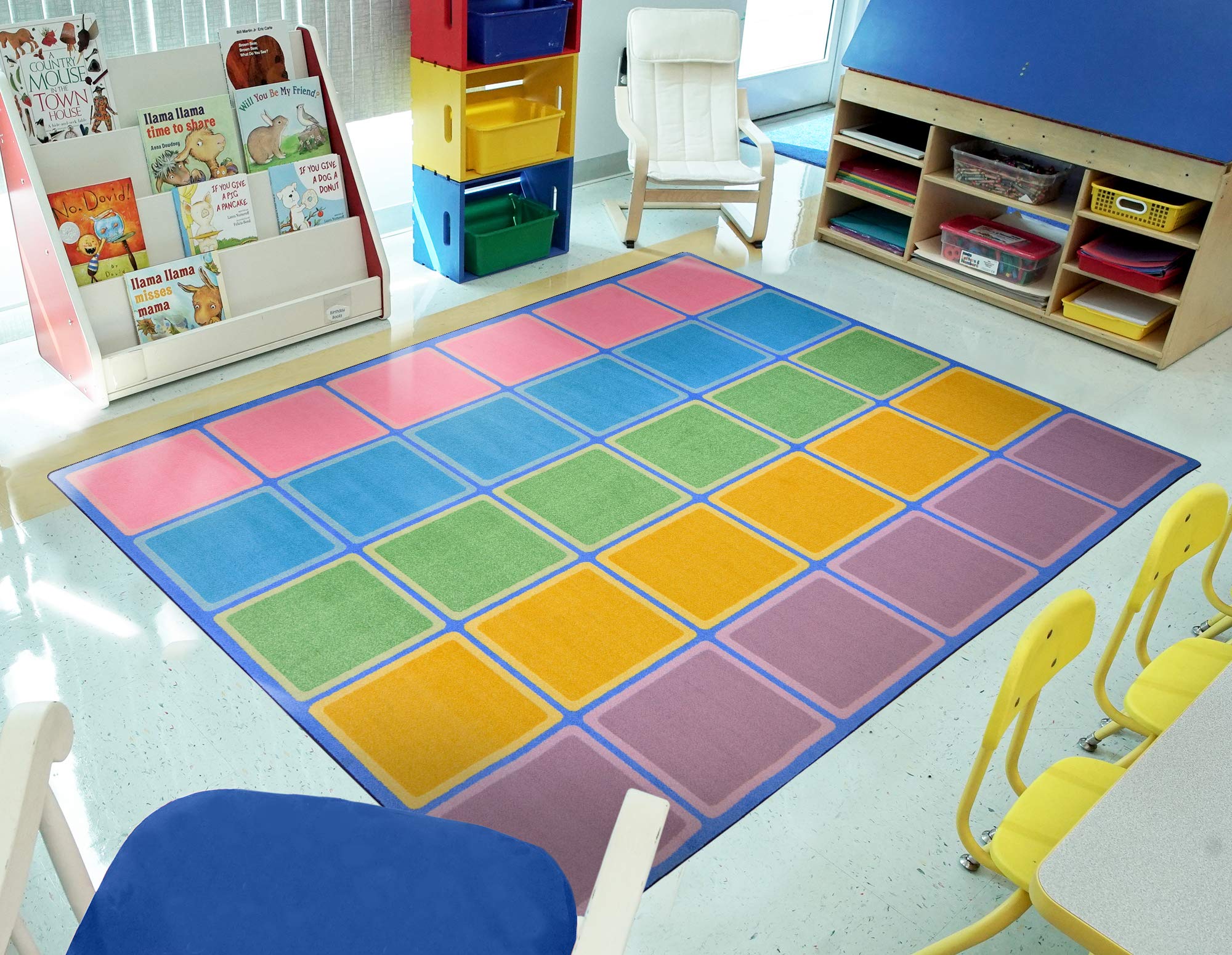 Joy Carpets Blocks Abound Rug, Pastel, 7 '8 '' X 10 '9 ''
