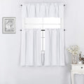Diamond Home Linens 3 Piece 100% Blackout Lined Thermal Kitchen Window Treatment Curtain Tiers and Valance Set (36 Tiers & 14 Va