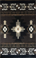 YHSF South West Native American Area Rug C318 (Chocolate Brown, 2 Feet x 3 Feet 4 Inches)
