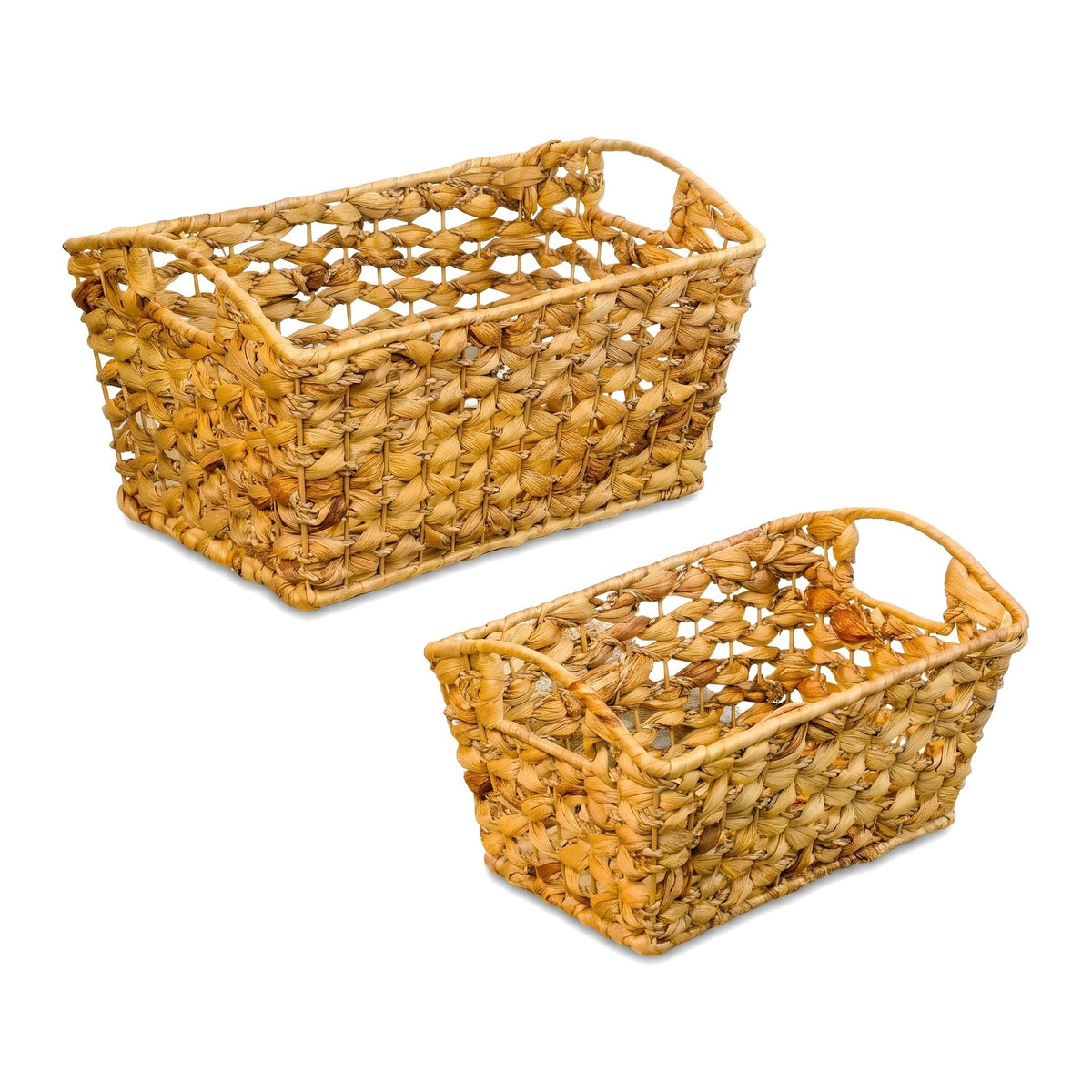 Wicker Storage Baskets, Water Hyacinth Shelf Organizers