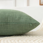 Kevin Textile Set Of 2 Sage Green Pillow Covers 18 X 18 Inch Spring Farmhouse Boho Decorative Throw Pillow Covers Linen Cushion Covers For Sofa Couch Décor