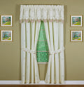 Today'S Curtain Verona Reverse Embroidery Panel Pair And Tiebacks, 84', Ecru/Rose