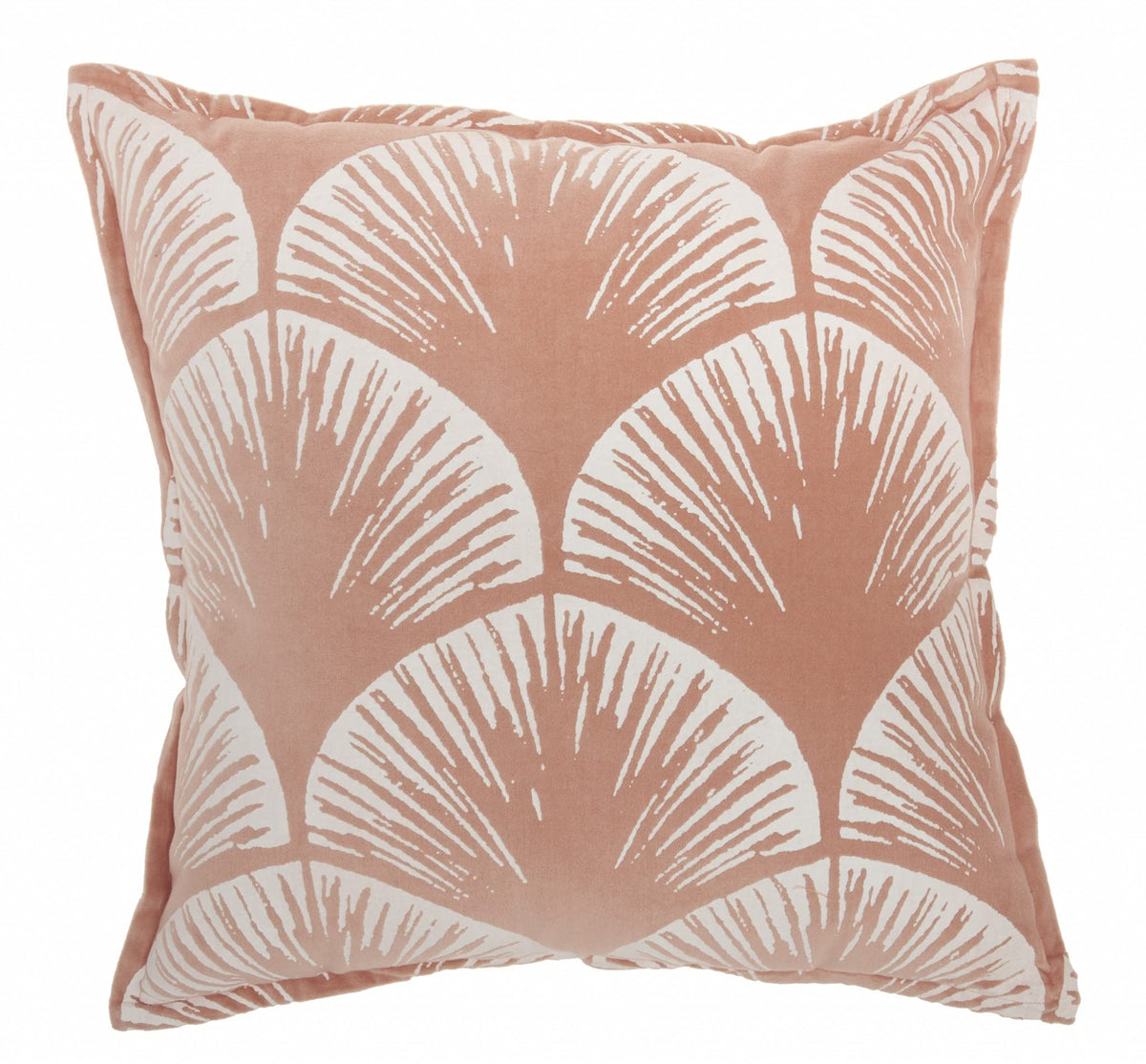 HomeRoots 100% Cotton Coral and Ivory Scales Pattern Throw Pillow