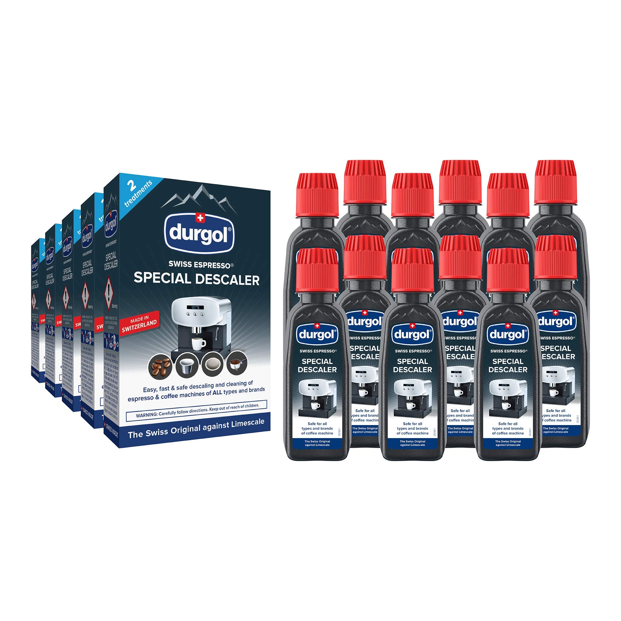 Durgol Swiss Espresso, Descaler and Decalcifier for All Brands of Espresso Machines and CoffeeMakers, 4.2 Fluid Ounces (Pack of 