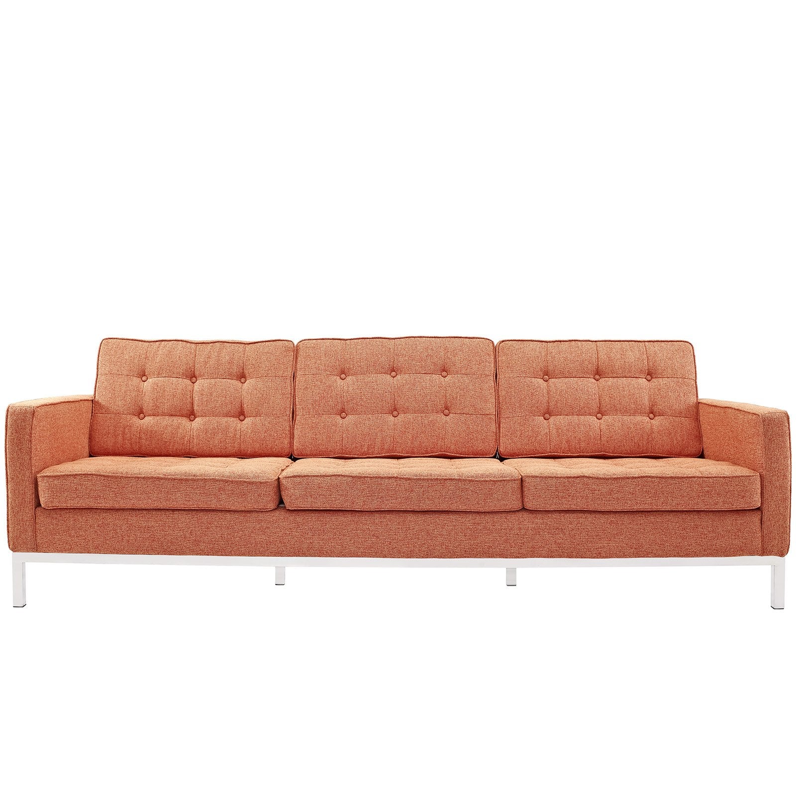 Modway Florence Style Sofa, Tweed, Orange