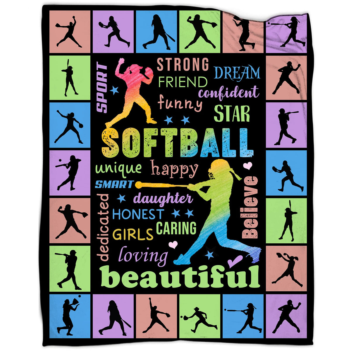 Softball Gifts For Girls, Softball Blanket 50'X60', Girls Softball Gifts, Birthday Softball Gifts For Teen Girls Blanket Soft