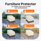 Easy-Going Waterproof Outdoor Lounge Chair Cover, Heavy Duty Patio Couch Cover, Windproof Outdoor Furniture Cover With Air Vent (1 Pack-35Wx38Dx31H Inch, Gray/Dark Gray)