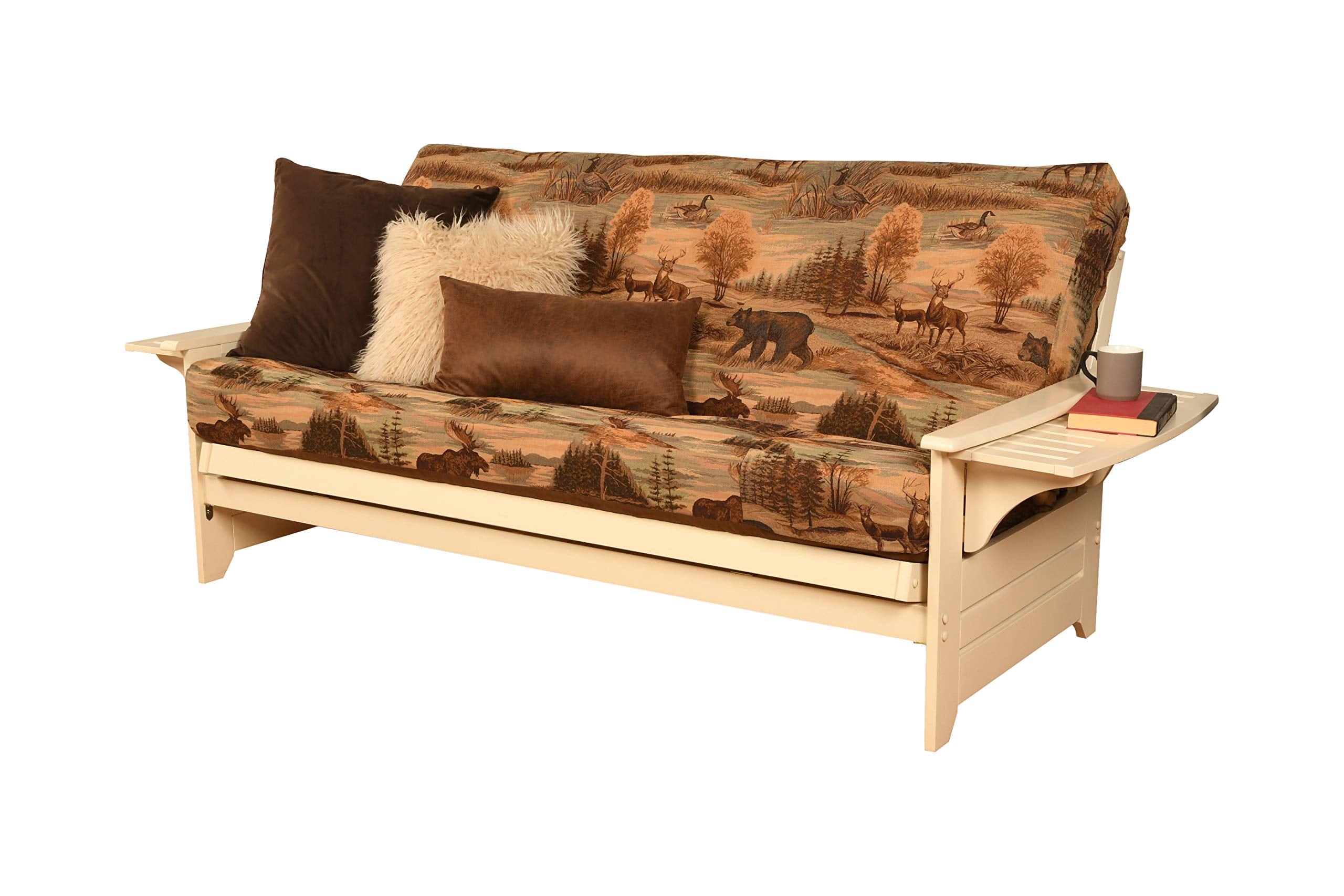 Kodiak Furniture Phoenix Futon With Canadian Fabric Mattress In Brown/White