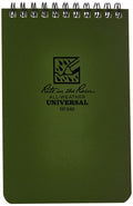 Rite In The Rain Weatherproof Top Spiral Notebook, 4' X 6', Green Cover, Universal Pattern (No. 946)