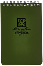 Rite In The Rain Weatherproof Top Spiral Notebook, 4' X 6', Green Cover, Universal Pattern (No. 946)