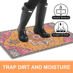 Collive Washable Indoor Door Mat, Non Slip Retro Floor Mat 20'' X 32'' Doormat Quick Absorbent Entrance Rug Distressed Front Doo