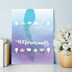 I Believe In Mermaids, 05X07 Inch Print, Girl Room Decor, Room Decor For Girls, Mermaid'S Decor, Kid'S Wall Print