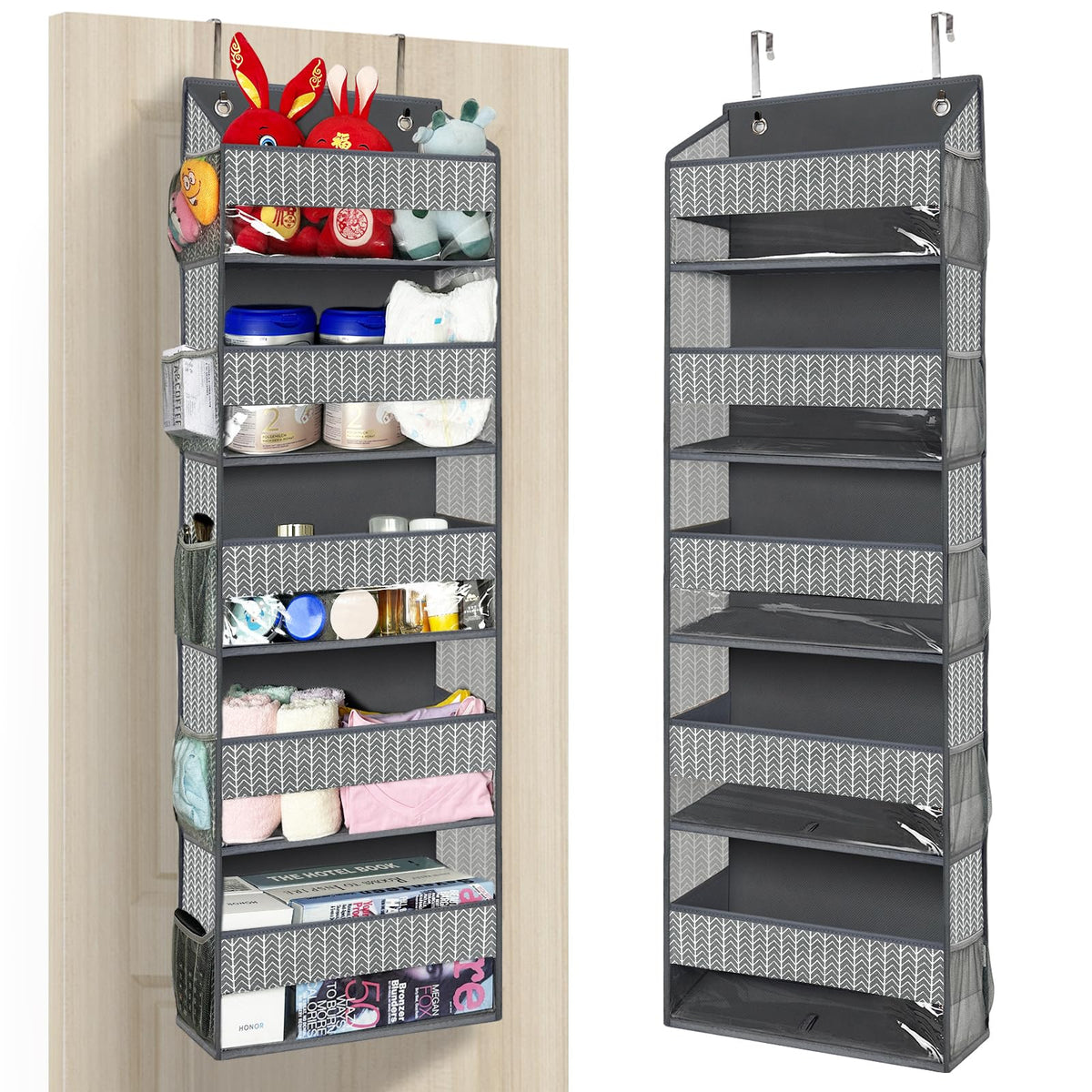 VERONLY Over the Door Organizer, Large Hanging Storage Organizer with 5 Large Pockets and 10 Side Pockets for Bedroom, Bathroom,
