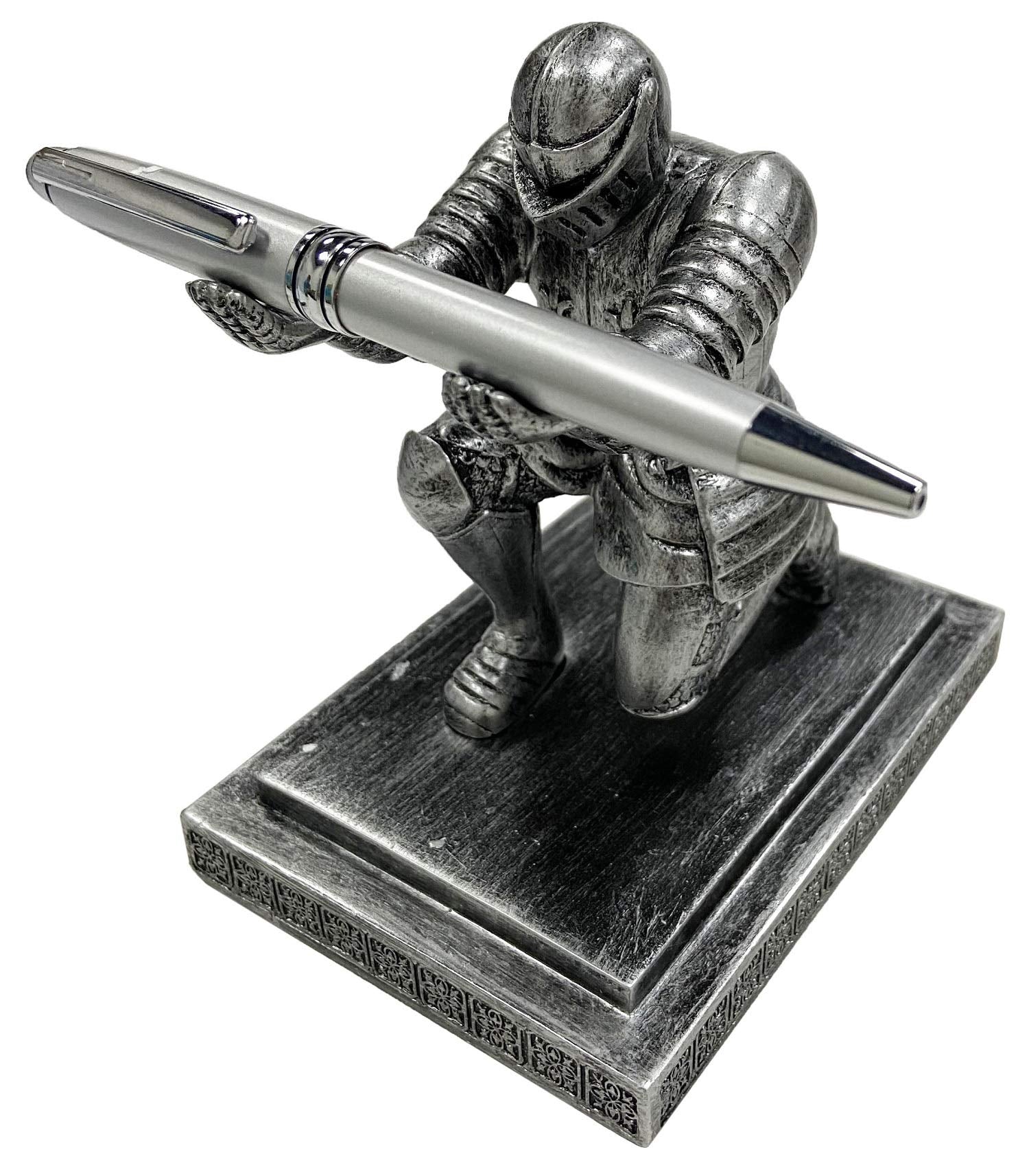 Ofiedx Executive Knight Pen Holder With A Pen Personalized Desk Accessories Decor Home Office Cool Pen Stand Iron