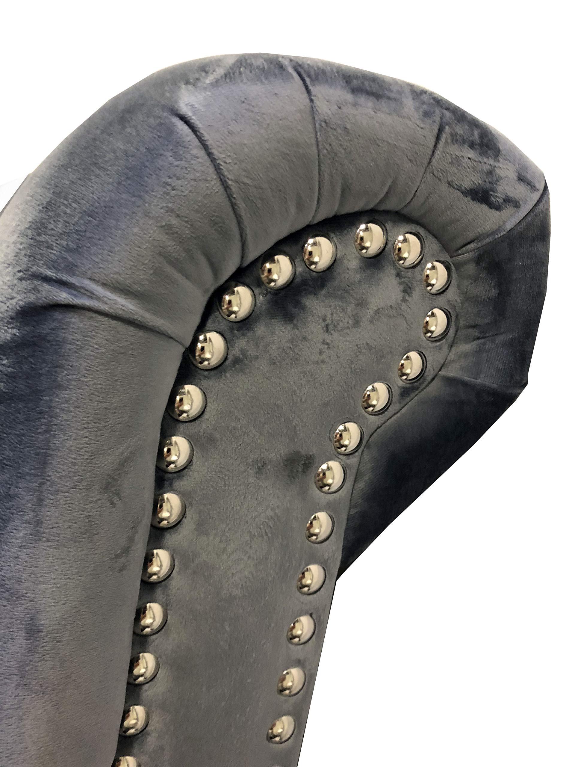 Best Master Furniture Jean-Carrie Upholstered Sleigh Bed Queen Grey