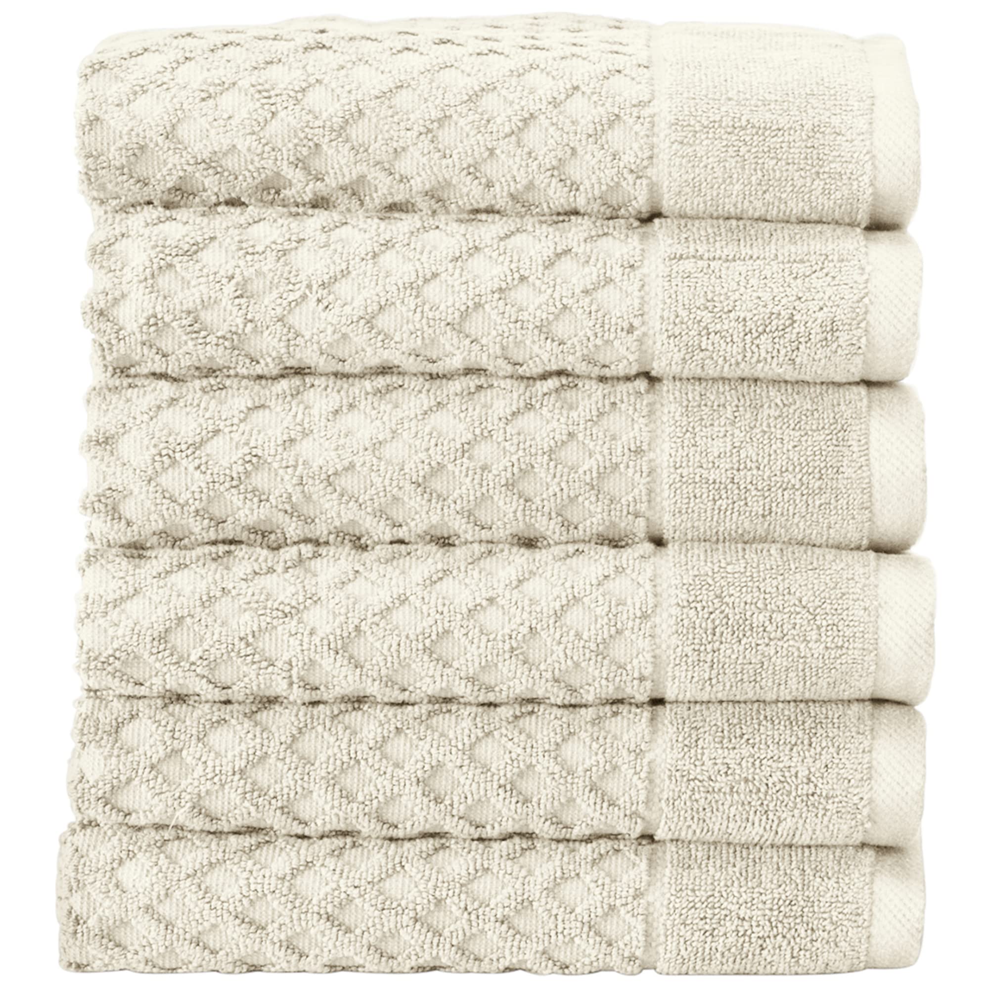 great Bay Home 100% cotton Beige Hand Towels  6 Soft Bathroom Hand Towels  Highly Absorbent, Quick Dry Bath Towels  grayson coll